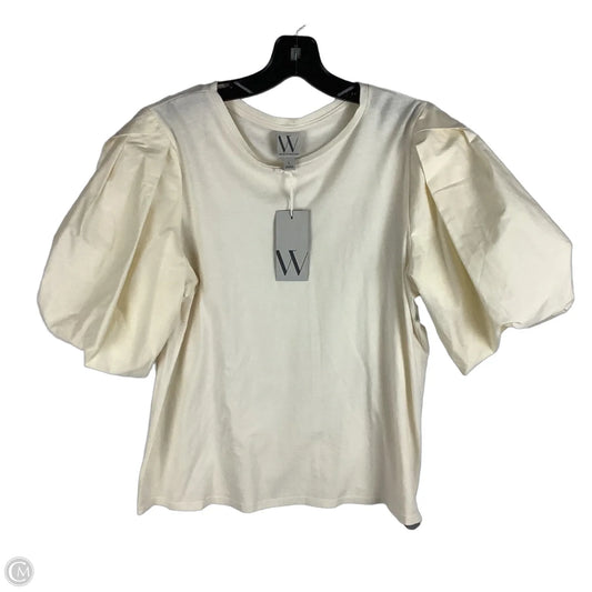 Top Short Sleeve By Worthington In Cream, Size: L