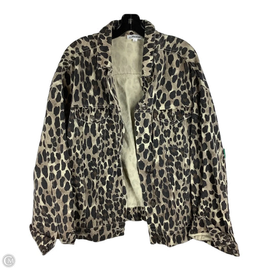 Jacket Denim By Clothes Mentor In Animal Print, Size: L