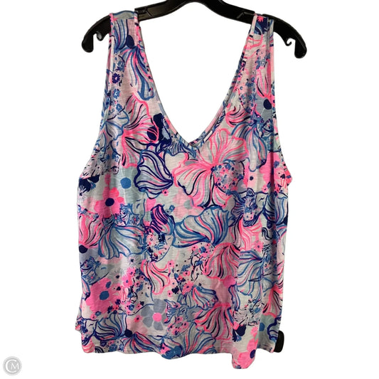 Top Sleeveless Designer By Lilly Pulitzer In Blue & Pink, Size: Xxl