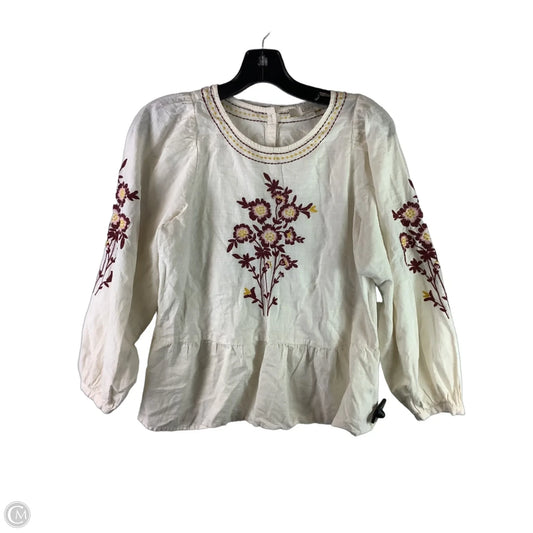 Top Long Sleeve By Loft In Cream, Size: Xs