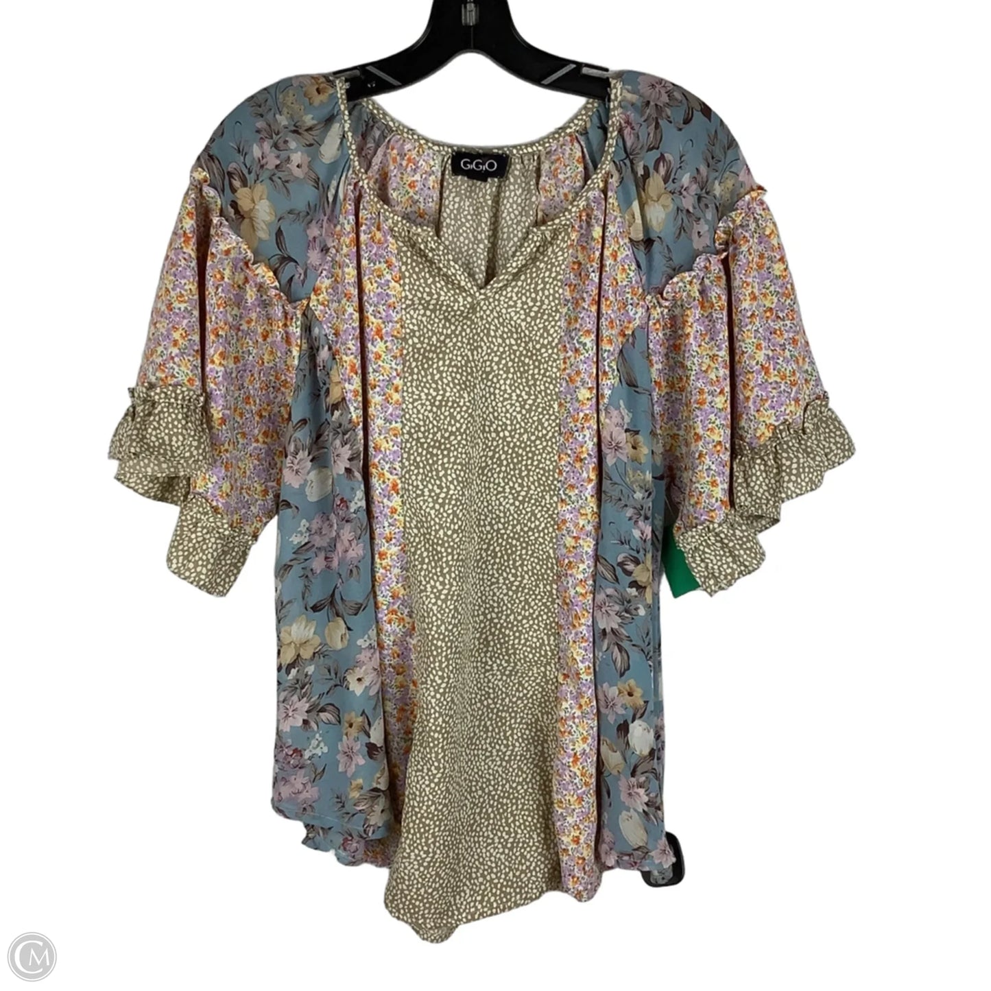 Top Short Sleeve By Gigio In Animal Print, Size: M