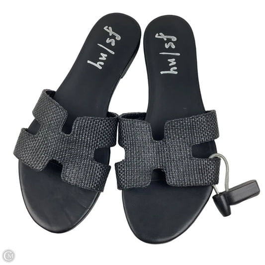 Sandals Flats By Clothes Mentor In Black, Size: 7.5