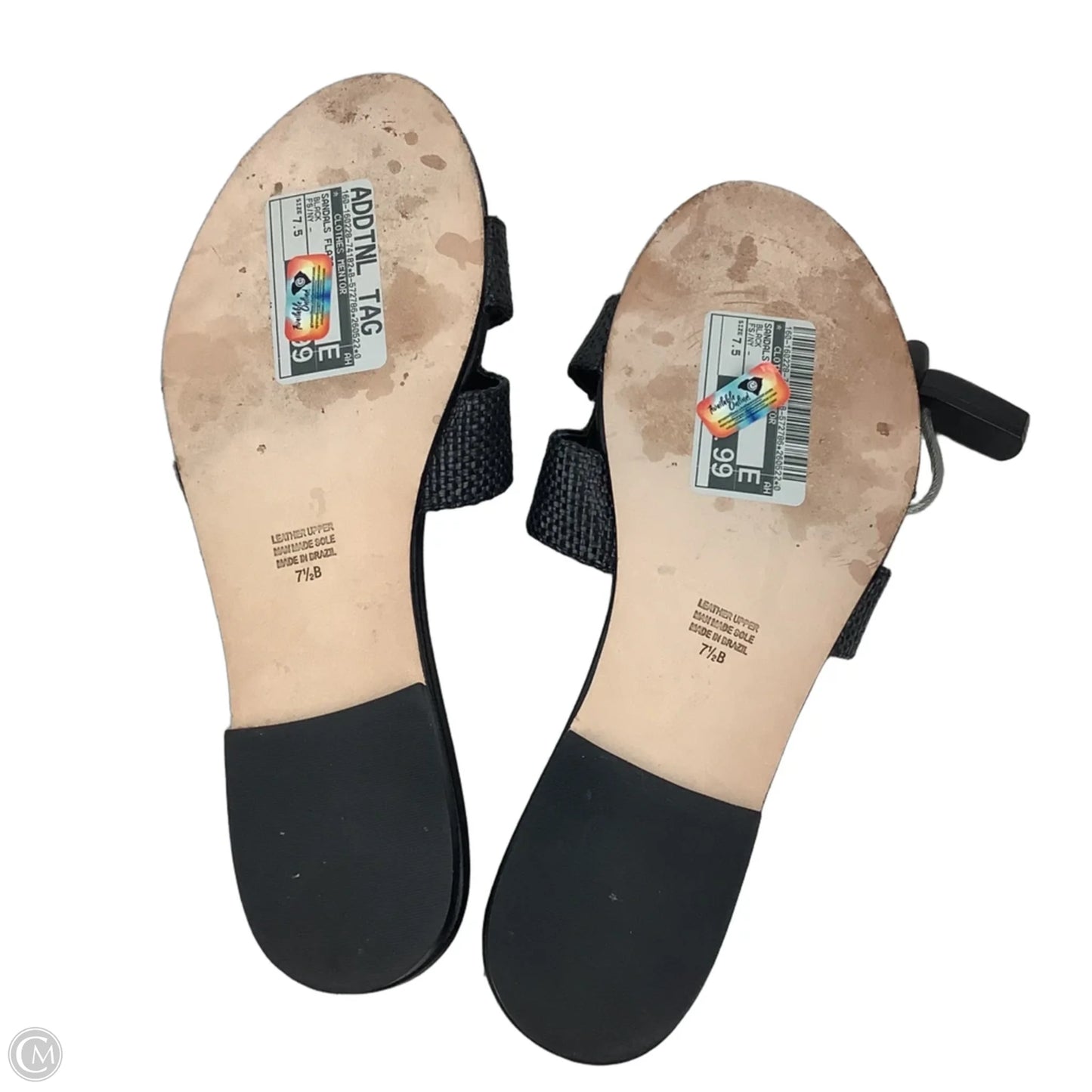 Sandals Flats By Clothes Mentor In Black, Size: 7.5