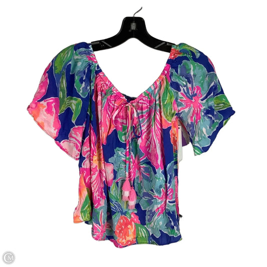 Top Short Sleeve Designer By Lilly Pulitzer In Multi-colored, Size: S