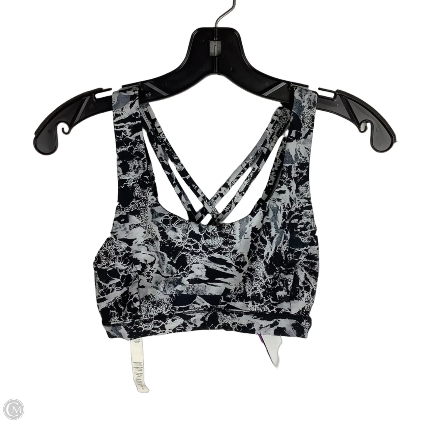 Athletic Bra By Lululemon In Black & Grey, Size: 4