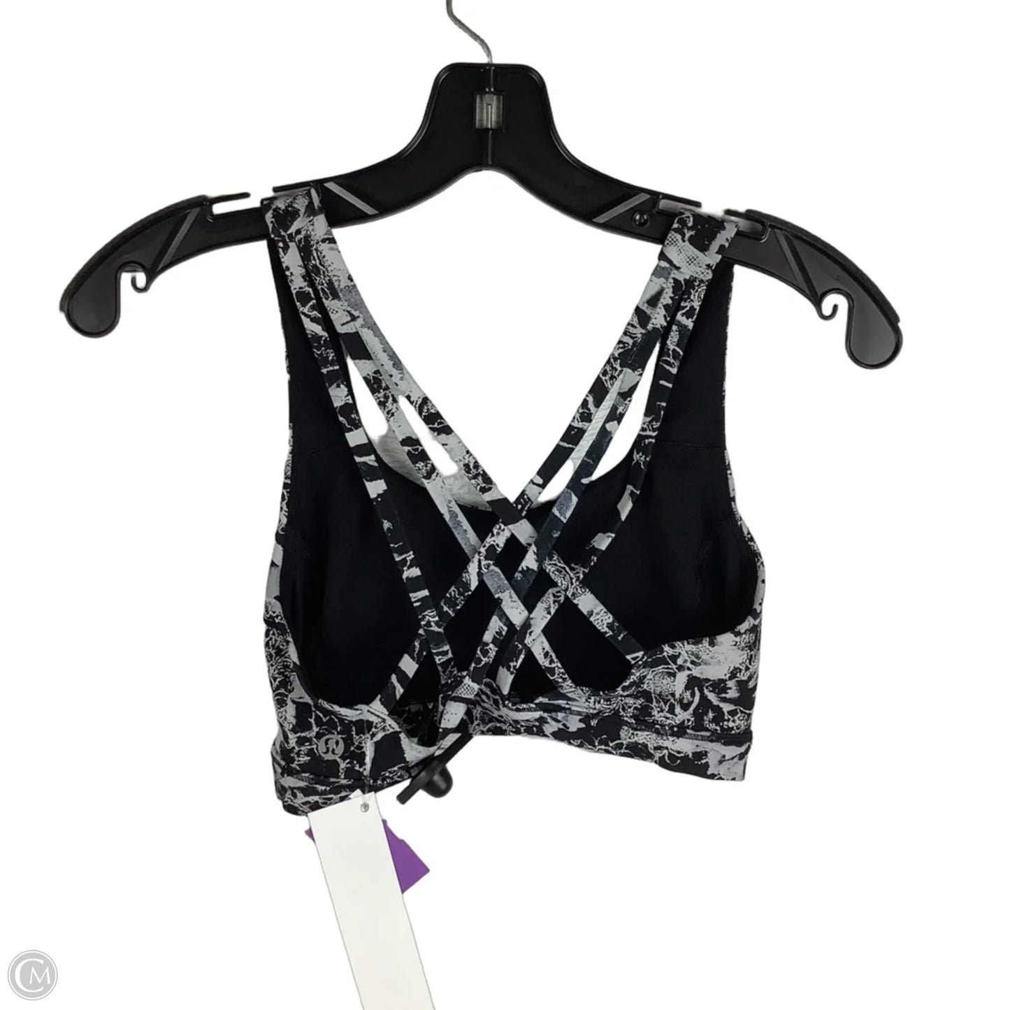 Athletic Bra By Lululemon In Black & Grey, Size: 4