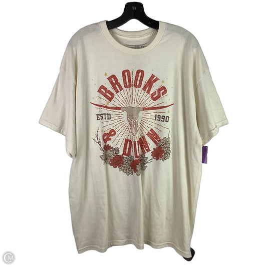 Top Short Sleeve Basic By Clothes Mentor In Cream, Size: 2x