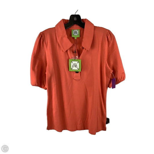 Top Short Sleeve By Elizabeth Mckay In Coral, Size: M