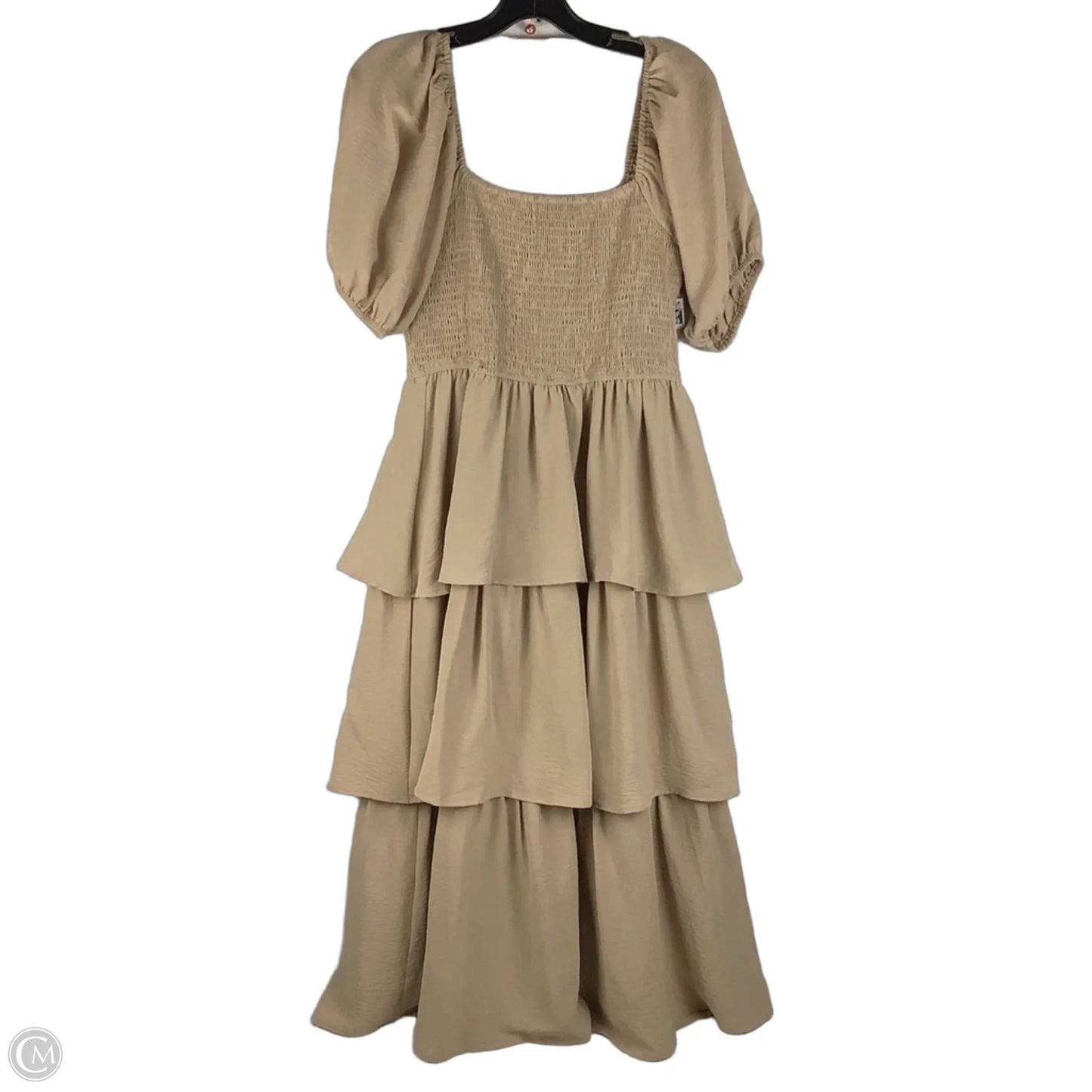 Dress Casual Midi By Clothes Mentor In Tan, Size: M