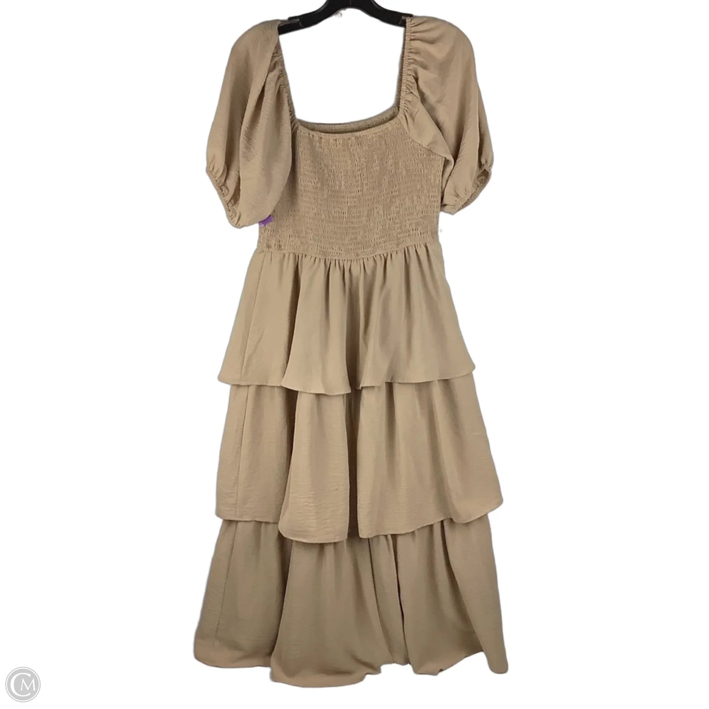 Dress Casual Midi By Clothes Mentor In Tan, Size: M