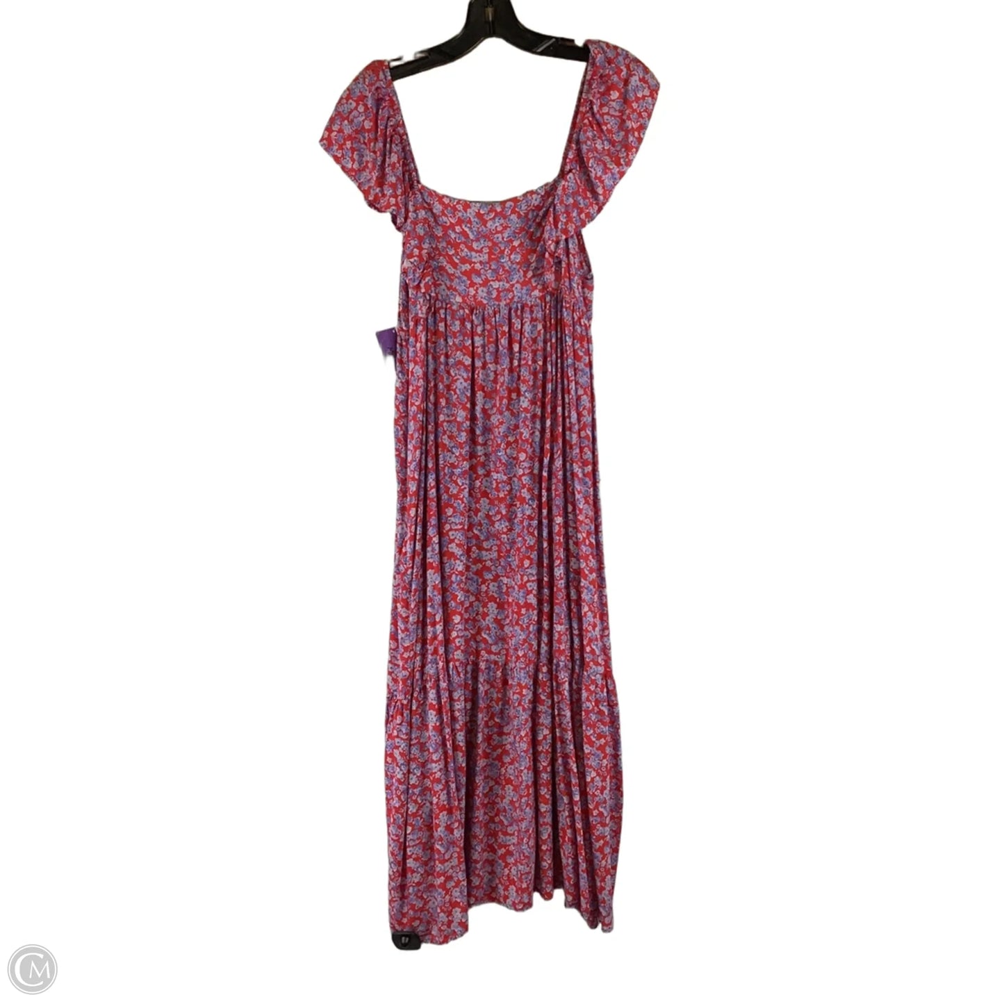 Dress Casual Midi By Zara In Blue & Red, Size: M