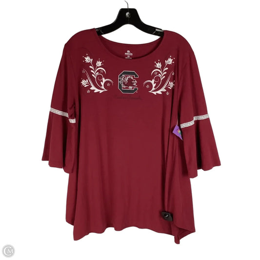 Top Short Sleeve By Clothes Mentor In Maroon, Size: M