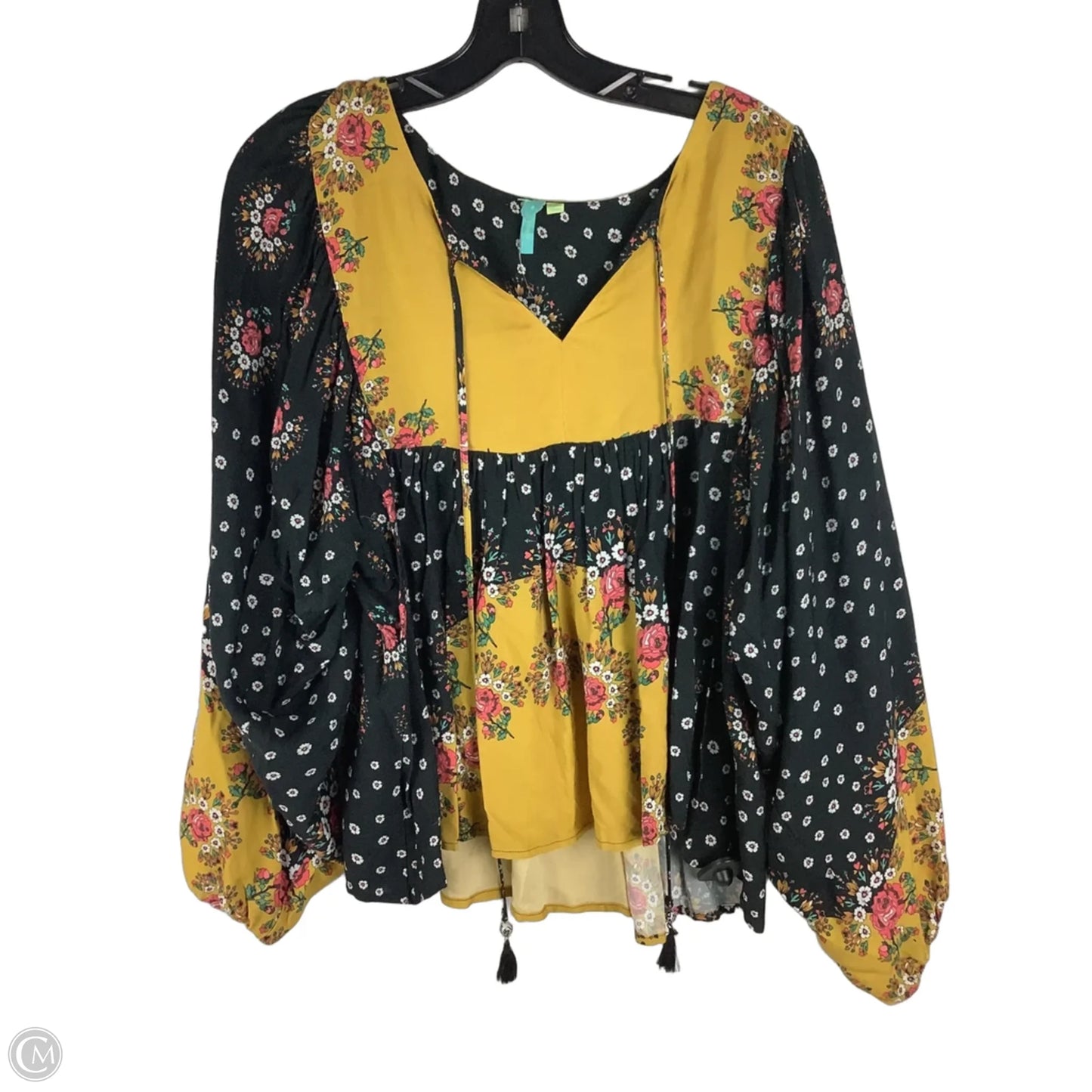 Top Long Sleeve By Farm Rio In Floral Print, Size: S