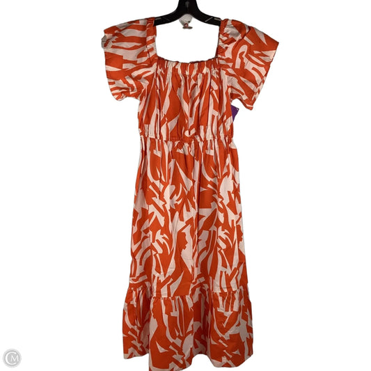 Dress Casual Midi By Cmc In Orange, Size: L