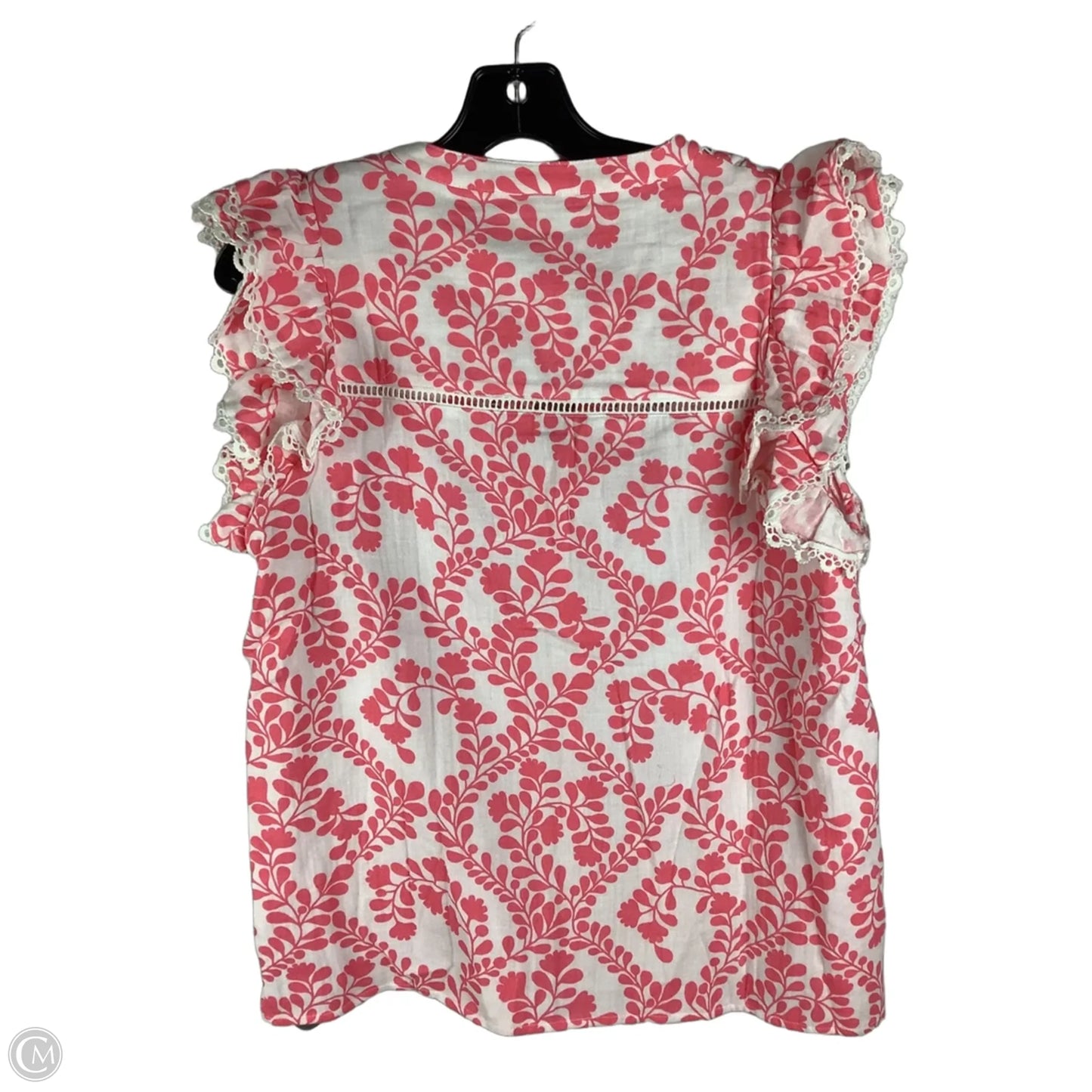 Top Short Sleeve By Boden In Pink & White, Size: 10