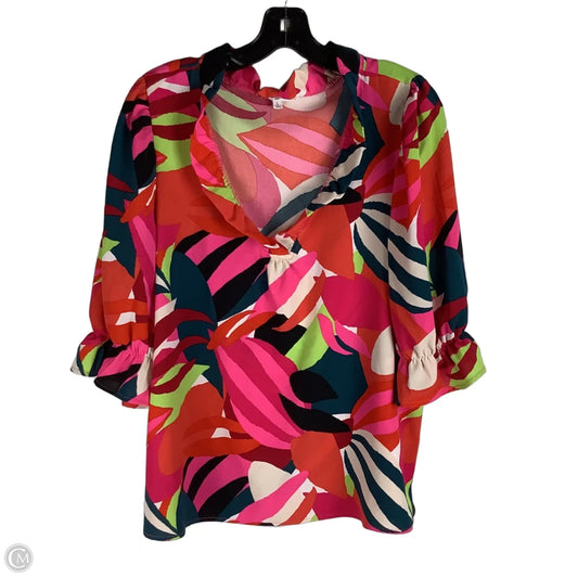 Top Short Sleeve By Michelle Mcdowell In Multi-colored, Size: L