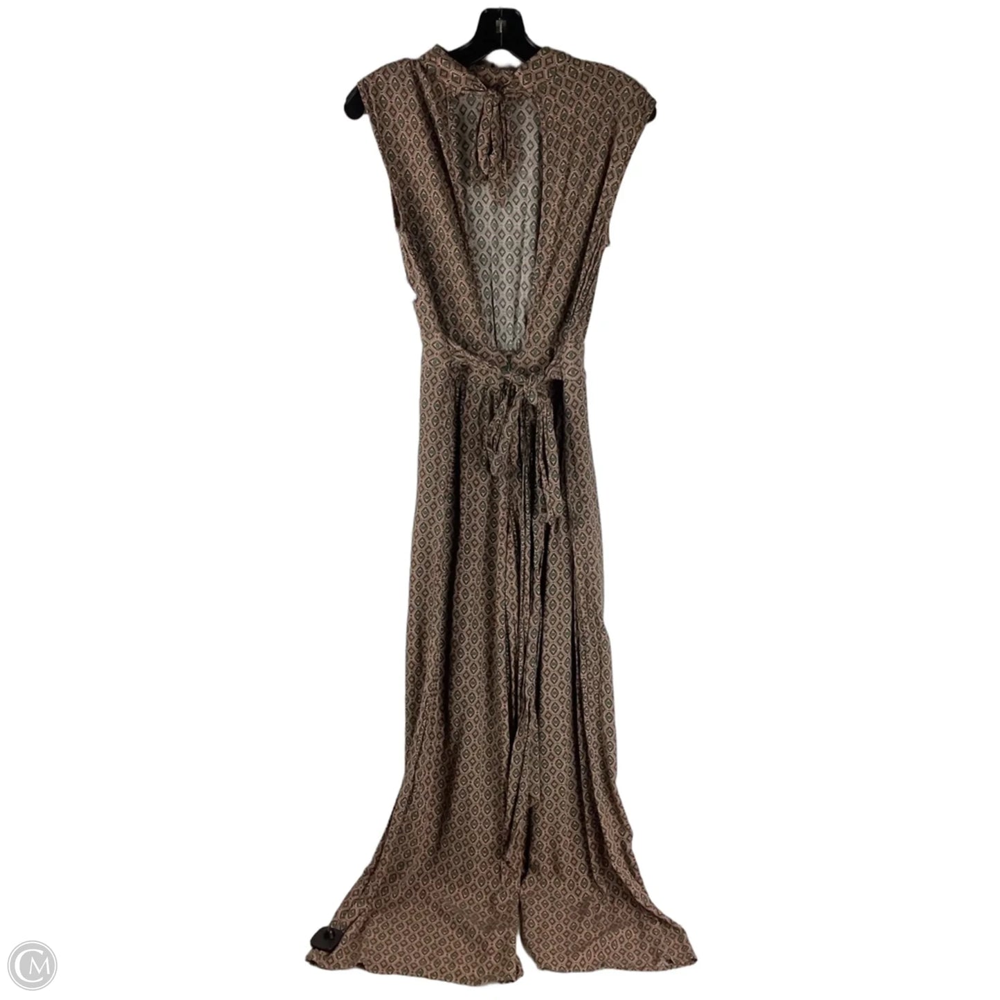 Jumpsuit By Vestique In Green & Tan, Size: S
