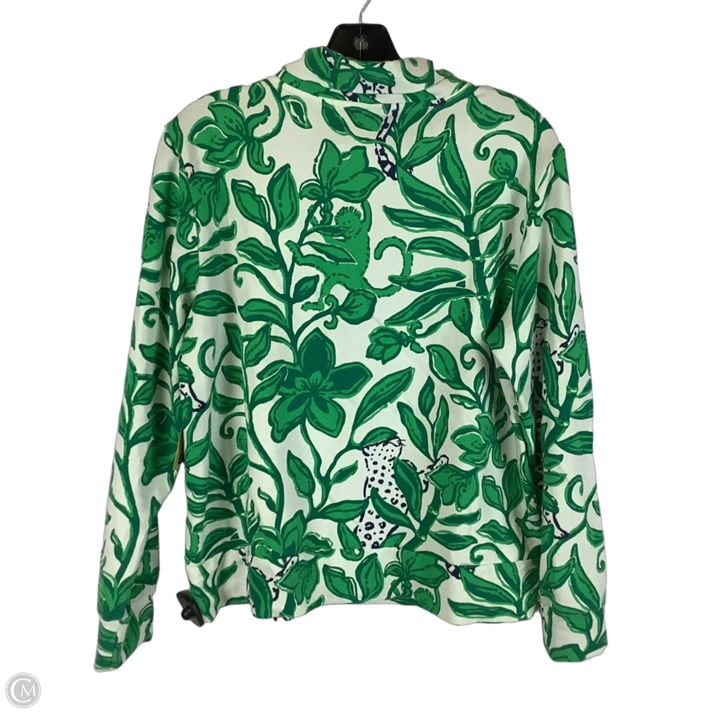 Sweatshirt Designer By Lilly Pulitzer In Green & White, Size: L