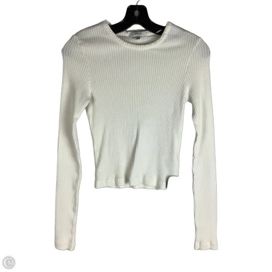 Top Long Sleeve By Agolde In White, Size: M (fitted)