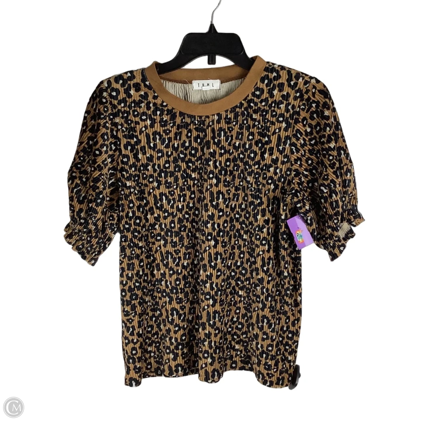 Top Short Sleeve By Thml In Animal Print, Size: S