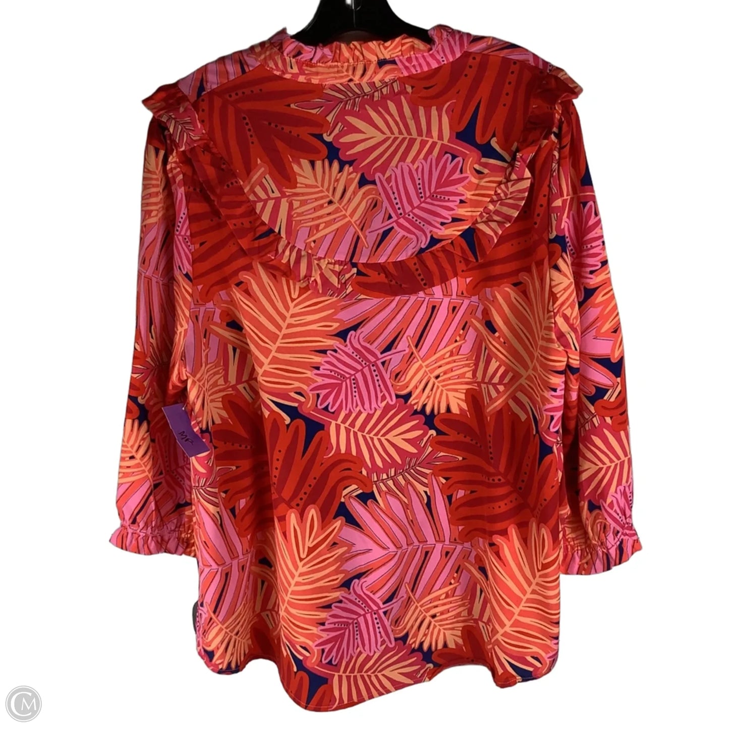 Top Short Sleeve By Michelle Mcdowell In Orange & Pink, Size: Xl