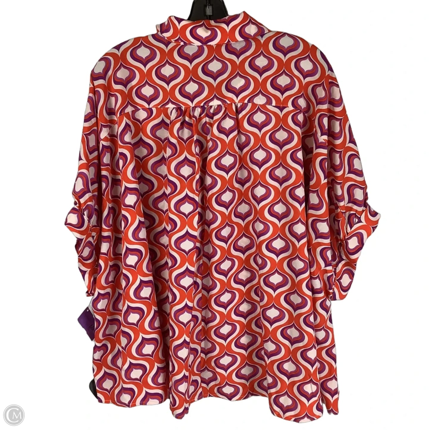Top Short Sleeve By Ee Some In Orange & Purple, Size: M