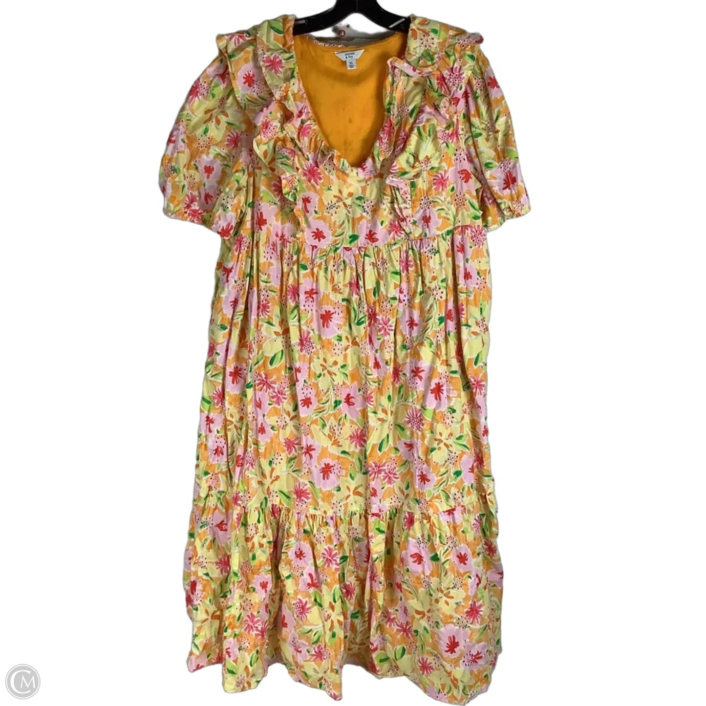 Dress Casual Midi By Crown And Ivy In Yellow, Size: Xl
