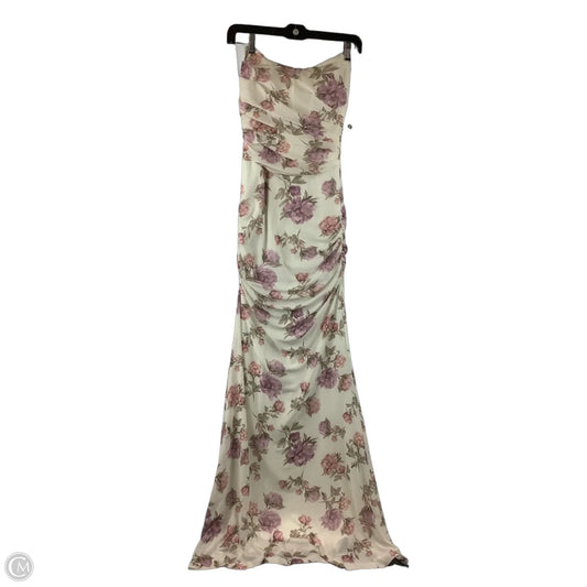 Dress Party Long By Windsor In Floral Print, Size: L (fitted)
