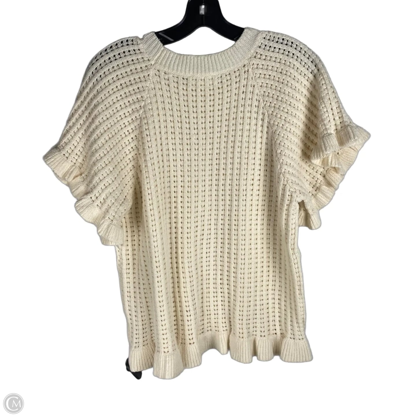 Sweater Short Sleeve By Entro In Cream, Size: M