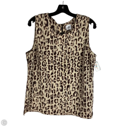 Top Sleeveless By Cabi In Animal Print, Size: L
