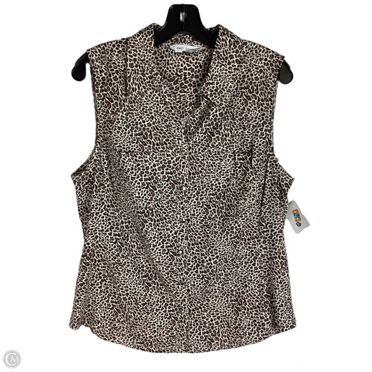 Top Sleeveless By Emily Daniels In Animal Print, Size: L
