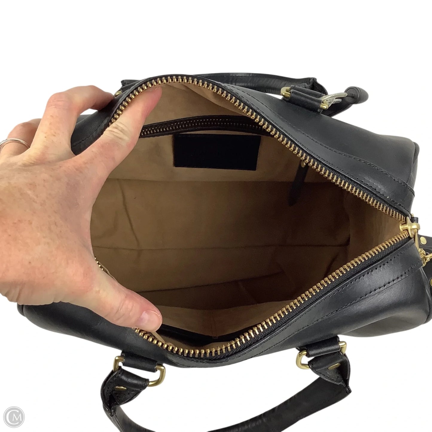 Handbag Leather By Cma, Size: Medium