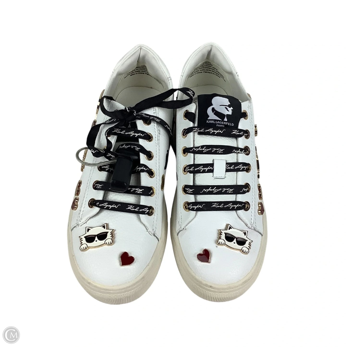 Shoes Designer By Karl Lagerfeld In White, Size: 6.5