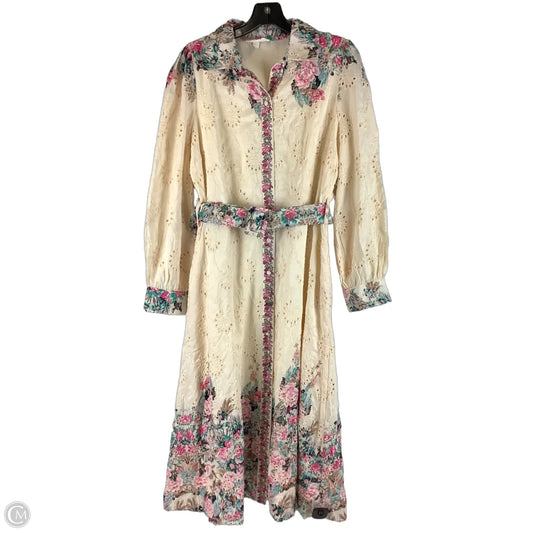 Dress Casual Midi By Clothes Mentor In Cream, Size: M