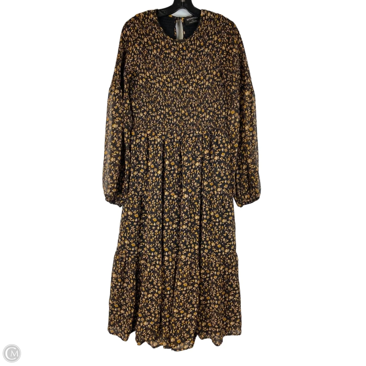 Dress Casual Maxi By Minkpink In Black & Yellow, Size: L