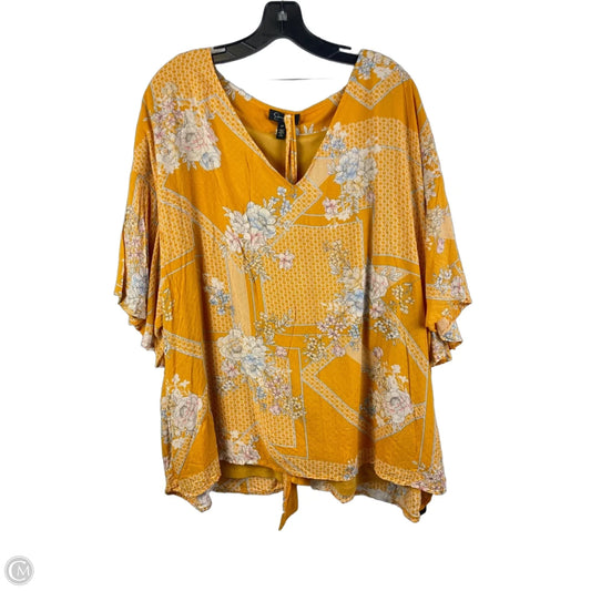 Top Short Sleeve By Jessica Simpson In Yellow, Size: 3x