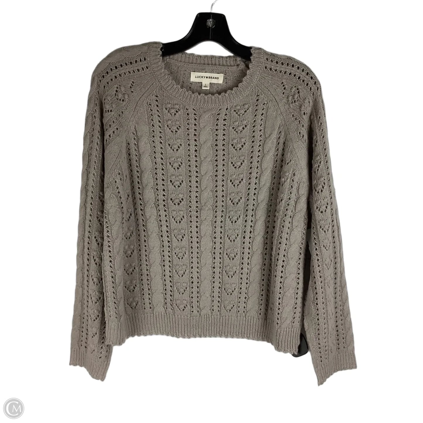 Sweater By Lucky Brand In Taupe, Size: L