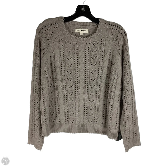 Sweater By Lucky Brand In Taupe, Size: L