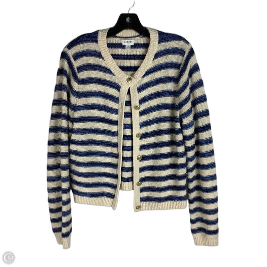Sweater Cardigan By J. Crew In Striped Pattern, Size: M