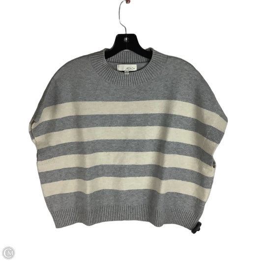 Sweater Short Sleeve By Pinch In Cream & Grey, Size: S