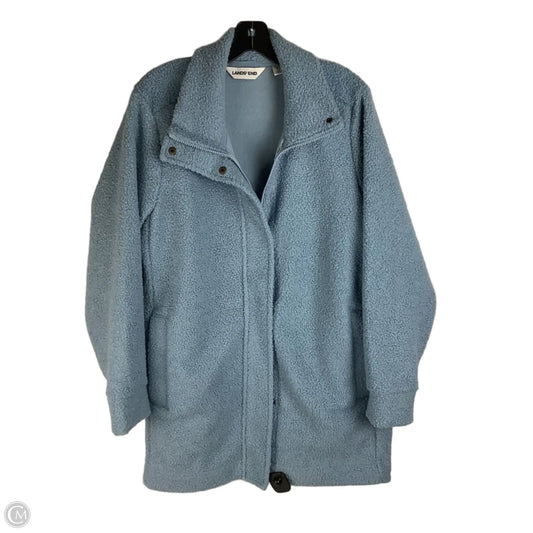 Jacket Faux Fur & Sherpa By Lands End In Blue, Size: 18 (XL)