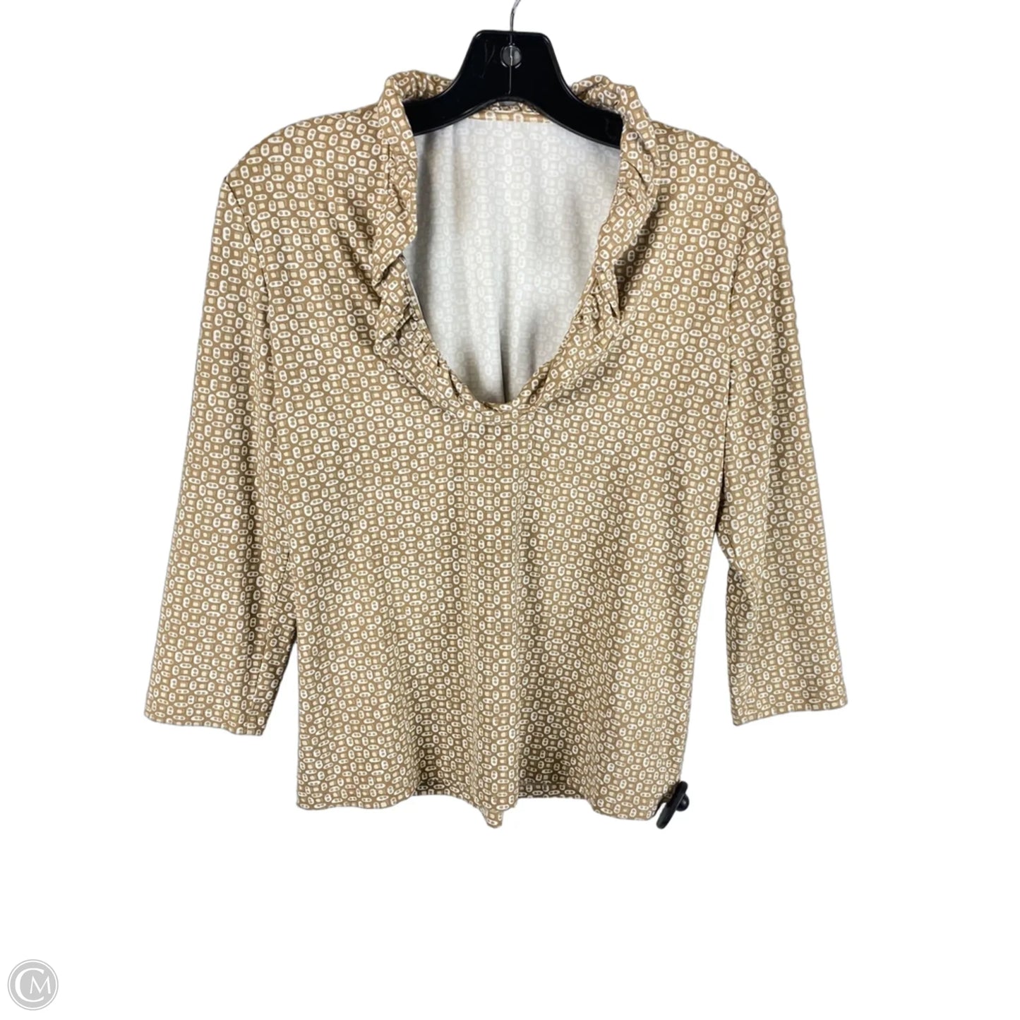 Top Long Sleeve By J Mclaughlin In Brown & Cream