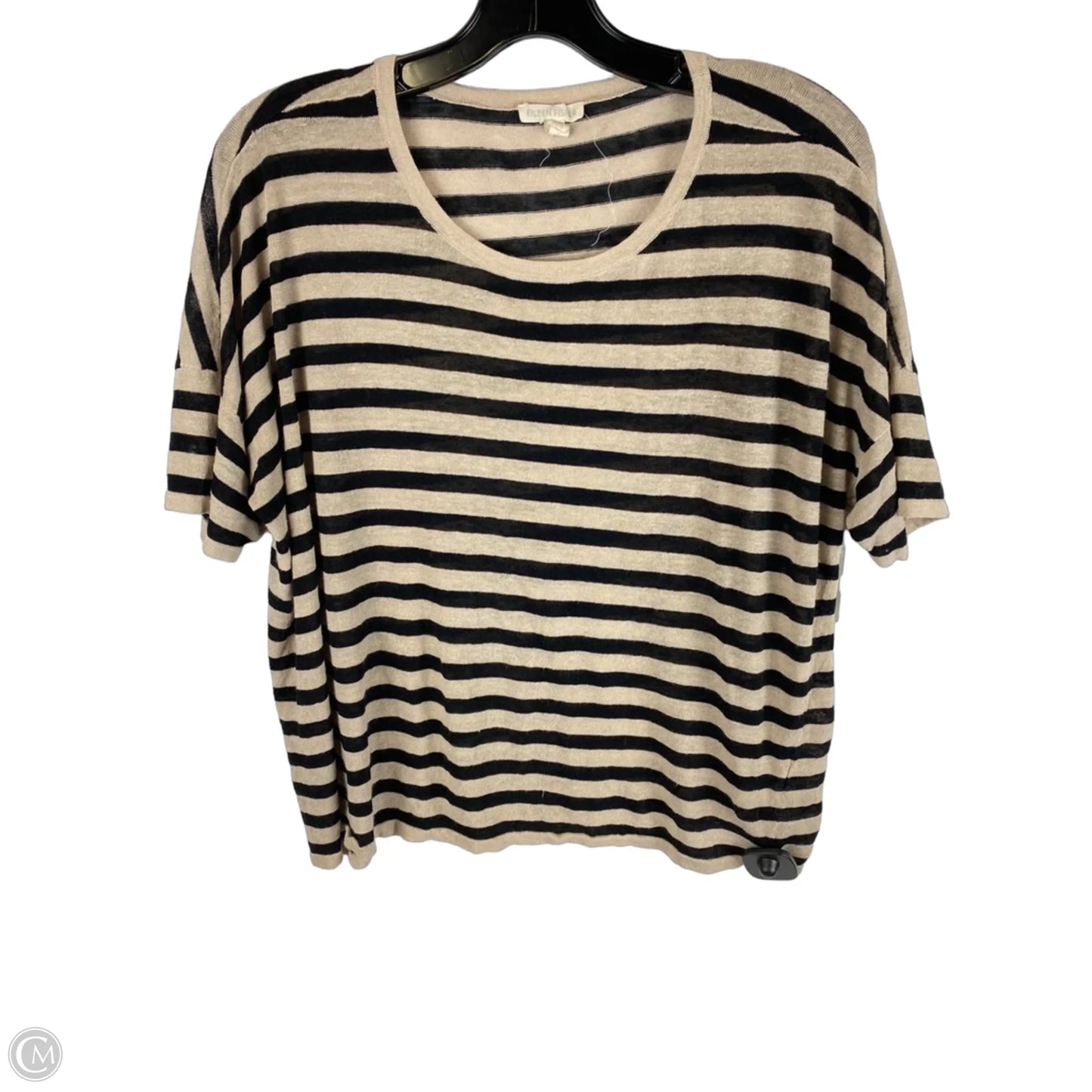 Top Short Sleeve By Eileen Fisher In Striped Pattern, Size: M