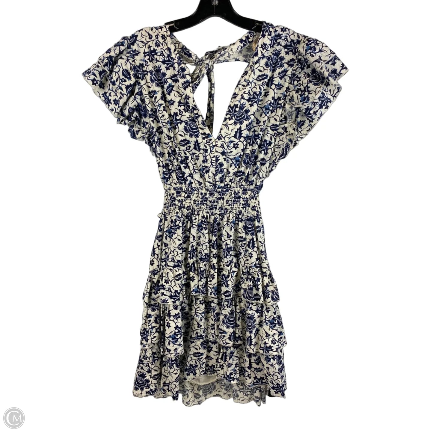 Dress Casual Short By Cmc In Blue & Cream, Size: S