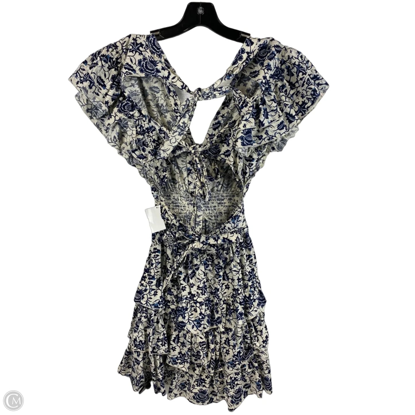 Dress Casual Short By Cmc In Blue & Cream, Size: S