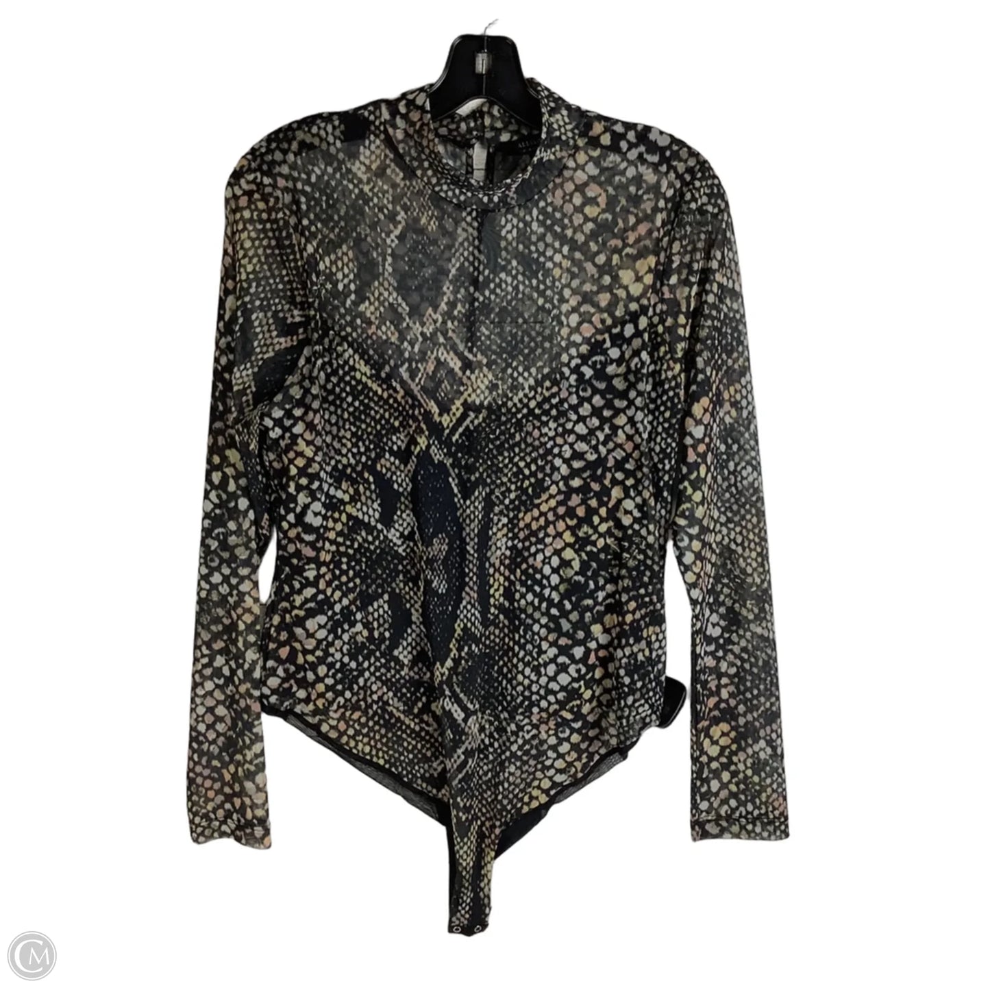 Bodysuit Designer By All Saints In Snakeskin Print, Size: 10