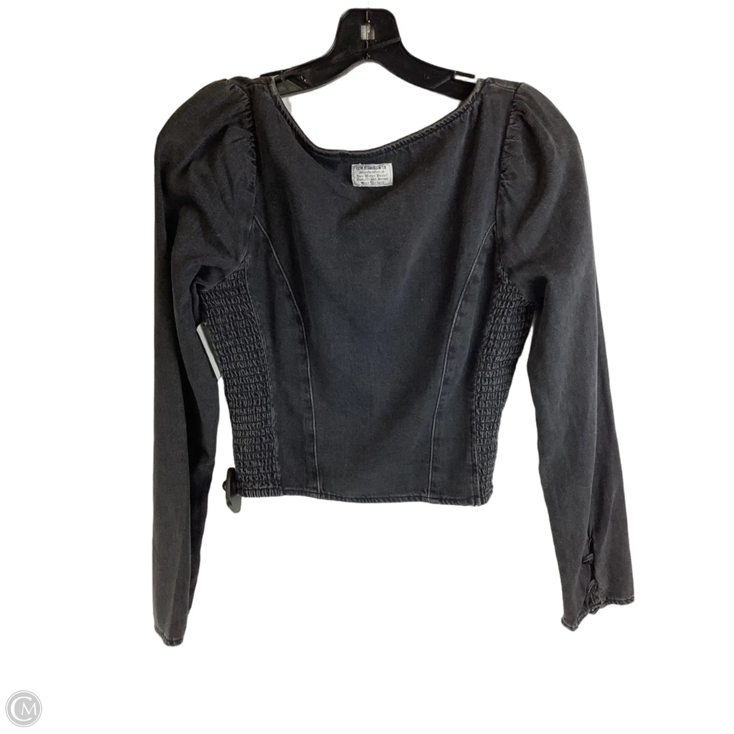 Top Long Sleeve By Levis In Black Denim, Size: Xs