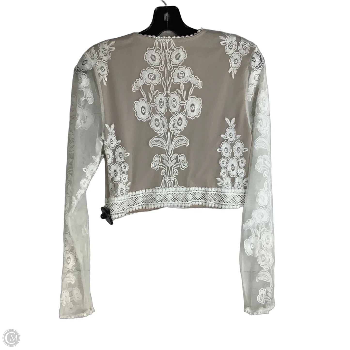 Top Long Sleeve By Altard State In Tan & White, Size: M