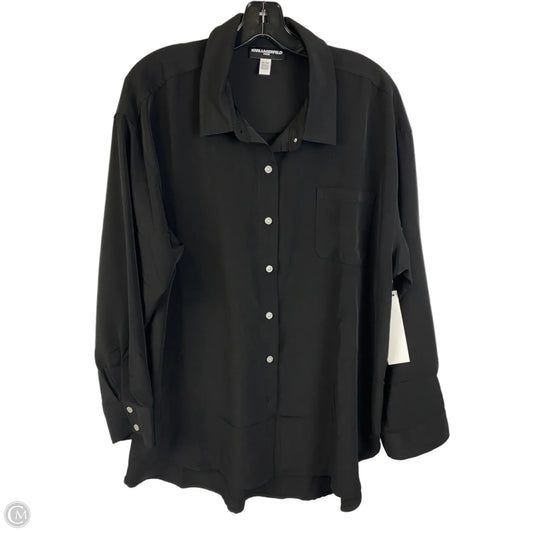 Top Long Sleeve Designer By Karl Lagerfeld In Black, Size: Xl