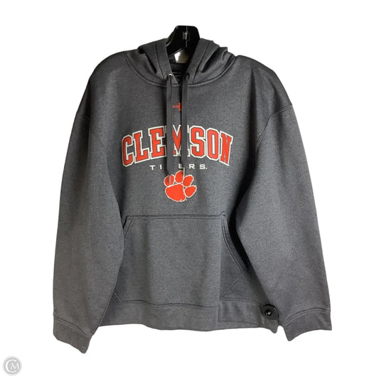 Athletic Sweatshirt Hoodie By Under Armour In Grey, Size: L